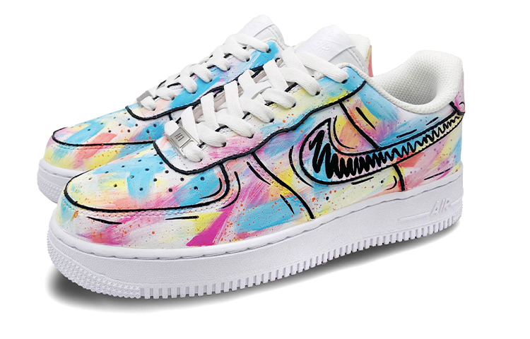 Lookbook (W) [Sepatu Custom] Nike Air Force 1 Low 'Graffiti Candy Colors - Gaya Basquiat' CW2288-111(TeamS-男女款二次元糖果色涂鸦)
