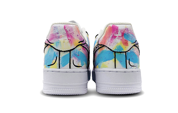 Shop (W) [Sepatu Custom] Nike Air Force 1 Low 'Graffiti Candy Colors - Gaya Basquiat' CW2288-111(TeamS-男女款二次元糖果色涂鸦)