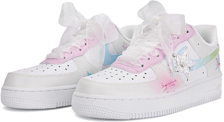 (W) Nike Air Force 1 Personalizadas "Graffiti Estrella Degradado" DD8959-100(Team18-AF1闪耀的星贴钻 Purchase (W) Nike Air Force 1 Personalizadas "Graffiti Estrella Degradado" DD8959-100(Team18-AF1闪耀的星贴钻