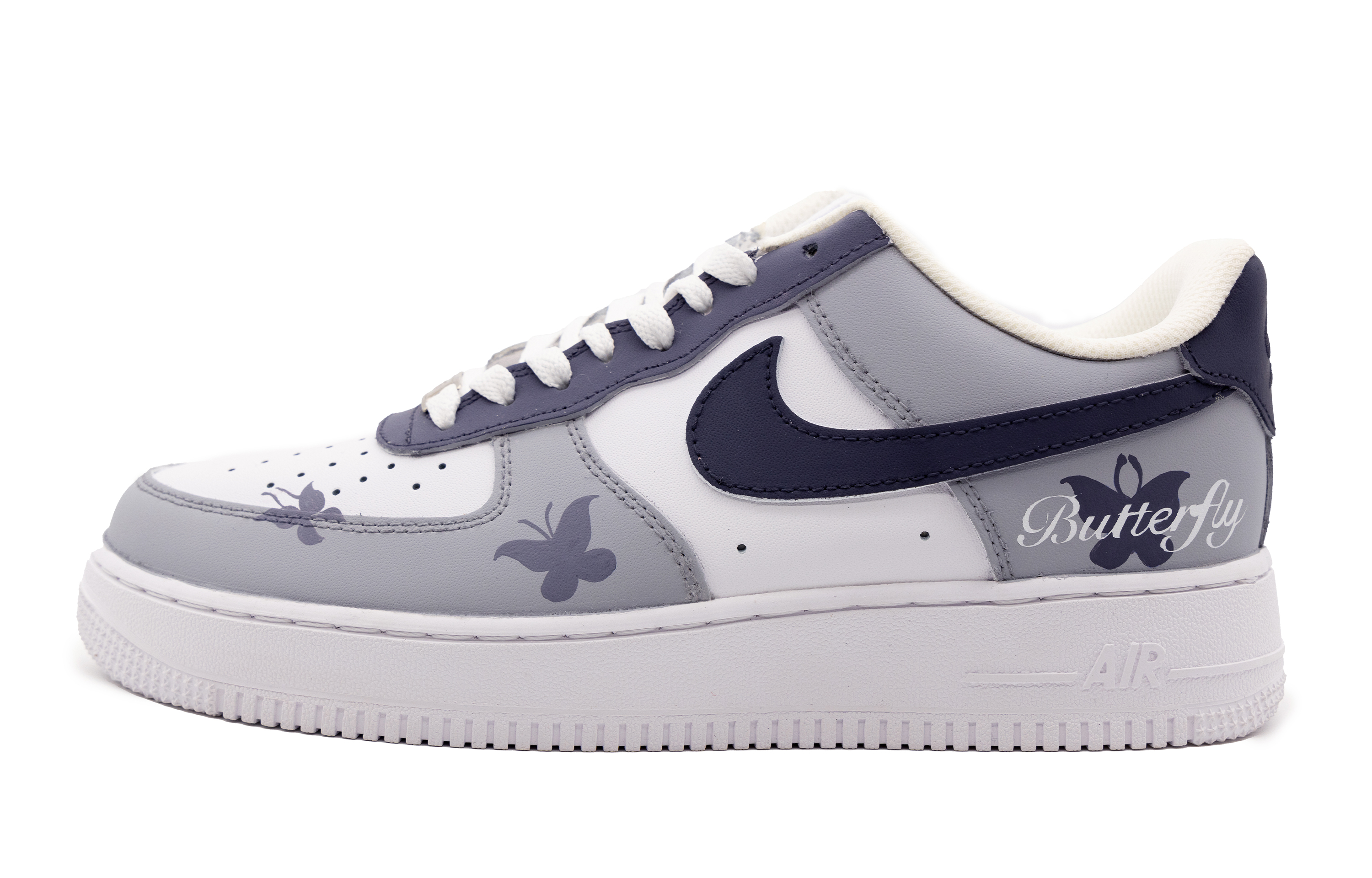 Buy (W) [Nike Custom] Air Force 1 Low 'Grafiti Kupu-Kupu Abu-Abu' DD8959-100(Team51-女款灰蝴蝶)