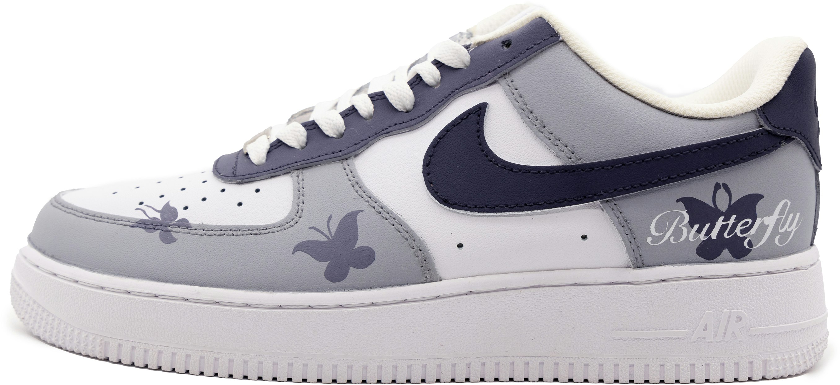 custom-shoes-women-nike-air-force-1-low-grey-butterfly-graffiti