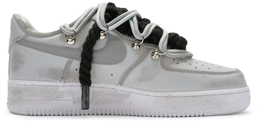【定制球鞋】Nike Air Force 1 Low "T10" 雙鞋帶 手繪噴繪 低筒 板鞋 女款 灰黑 Order 【定制球鞋】Nike Air Force 1 Low "T10" 雙鞋帶 手繪噴繪 低筒 板鞋 女款 灰黑