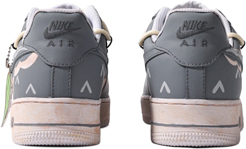 【定制球鞋】 Nike Air Force 1 Low 特殊鞋盒 塗鴉 動漫 簡約 低幫 板鞋 女款 灰色 Lookbook 【定制球鞋】 Nike Air Force 1 Low 特殊鞋盒 塗鴉 動漫 簡約 低幫 板鞋 女款 灰色