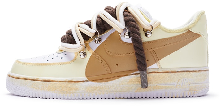 custom-shoes-women-nike-air-force-1-low-hand-painted-yellow-brown-white