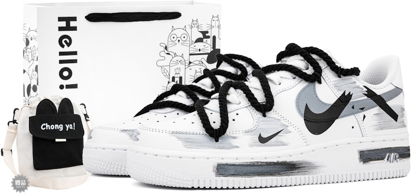 【客製化球鞋】 Nike Air Force 1 Low 空軍一號 獨特手繪 斷裂時空 三鉤陰影解構 防滑耐磨 低筒 板鞋 女款 水泥灰 Buy 【客製化球鞋】 Nike Air Force 1 Low 空軍一號 獨特手繪 斷裂時空 三鉤陰影解構 防滑耐磨 低筒 板鞋 女款 水泥灰