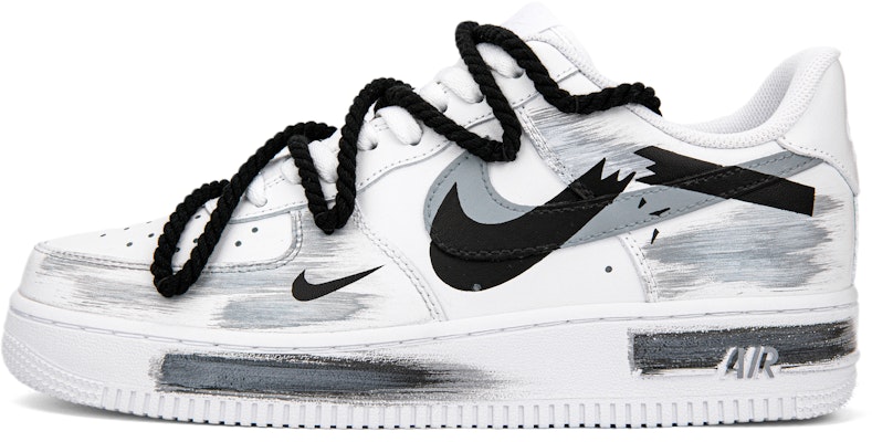 【客製化球鞋】 Nike Air Force 1 Low 空軍一號 獨特手繪 斷裂時空 三鉤陰影解構 防滑耐磨 低筒 板鞋 女款 水泥灰 Order 【客製化球鞋】 Nike Air Force 1 Low 空軍一號 獨特手繪 斷裂時空 三鉤陰影解構 防滑耐磨 低筒 板鞋 女款 水泥灰