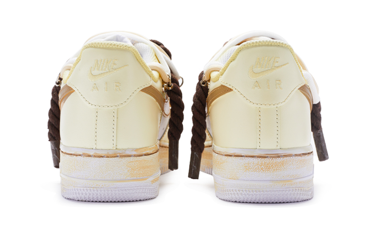 Purchase (W) [Kasut Custom] Nike Air Force 1 Low 'Lukisan Tangan Kuning-Coklat-Putih' DD8959-100(TeamR-女款''T10''黄棕)