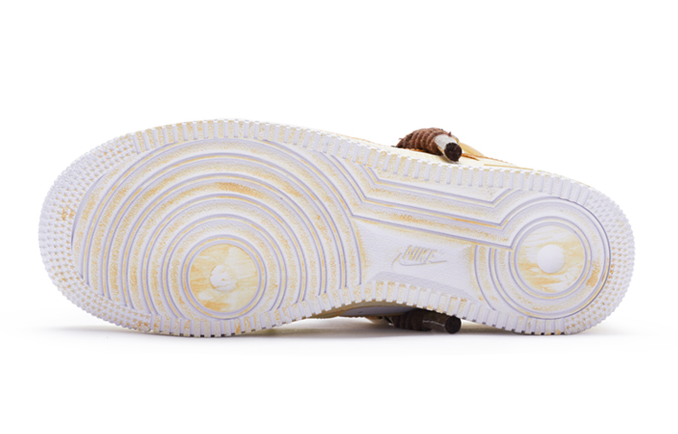 Details for (W) [Kasut Custom] Nike Air Force 1 Low 'Lukisan Tangan Kuning-Coklat-Putih' DD8959-100(TeamR-女款''T10''黄棕)