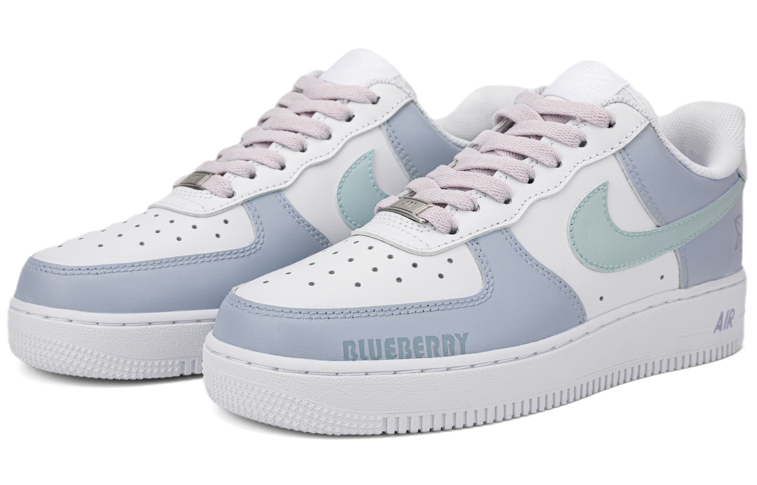 Lookbook (W) カスタムAF1 ロー "手描きブルーベリーモランディ" DD8959-100(Team18-AF1莫兰迪蓝莓）