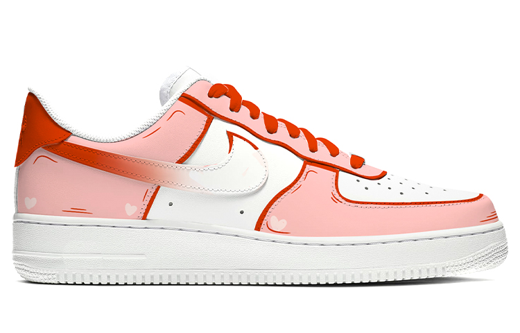 Order 【定制球鞋】Nike Air Force 1 Low 空軍一號 Hart Ring 噴繪 低幫 板鞋 女款 紅白