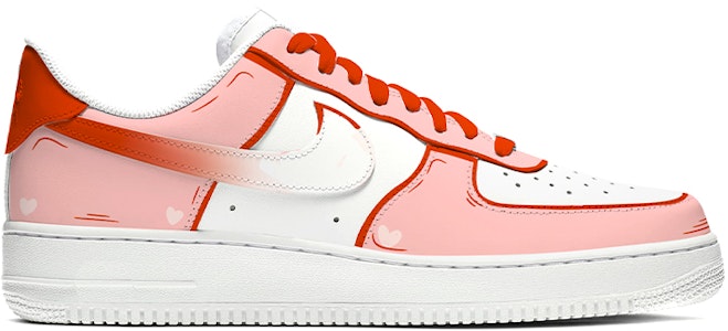 【定制球鞋】Nike Air Force 1 Low 空軍一號 Hart Ring 噴繪 低幫 板鞋 女款 紅白 Order 【定制球鞋】Nike Air Force 1 Low 空軍一號 Hart Ring 噴繪 低幫 板鞋 女款 紅白