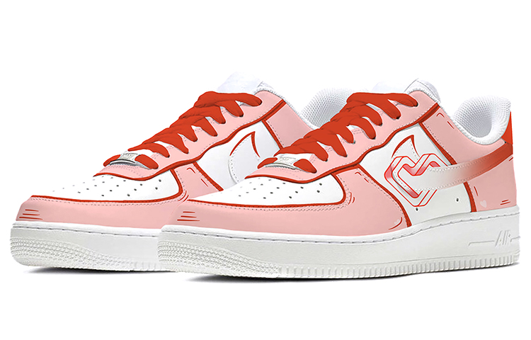 Lookbook 【定制球鞋】Nike Air Force 1 Low 空軍一號 Hart Ring 噴繪 低幫 板鞋 女款 紅白