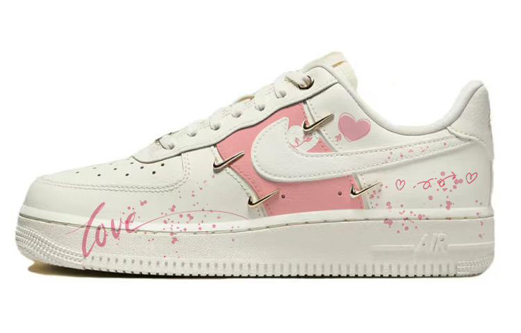[Custom Shoes] (Women) Nike Air Force Low 'Heart Rose White Gold'