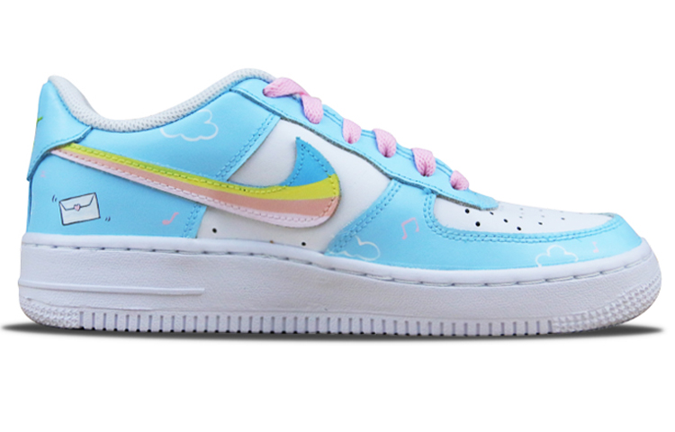 Order (W) Zapatillas Nike Air Force 1 Low 'Hello Kitty Cinnamoroll Arcoíris' 314192-117(Team叁-女款喷绘手绘彩虹玉桂狗)