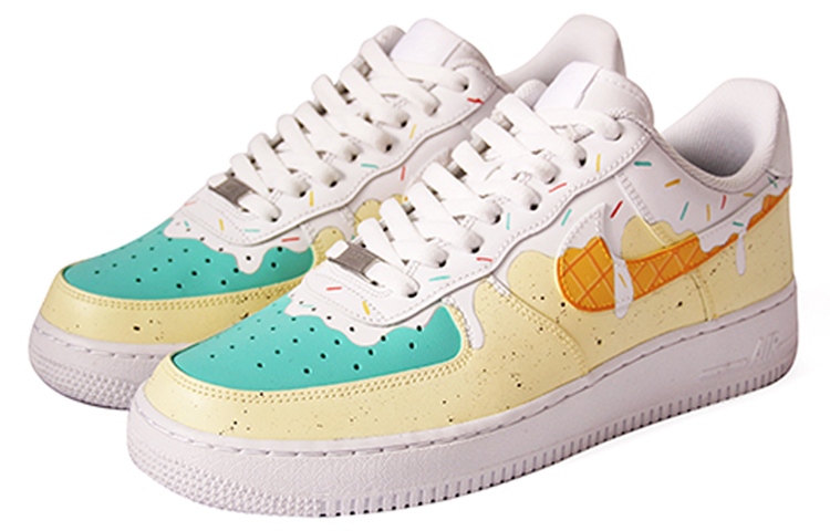 Lookbook 【客製化球鞋】Nike Air Force 1 Low 空軍一號 冰淇淋 休閒 耐磨防滑 低筒 板鞋 女款 淺黃綠
