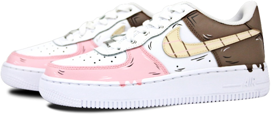 (W) 나이키 에어포스1 로우 '아이스크림 선데이' (핑크/화이트/브라운) 314192-117(Team叁-女款喷绘手绘粉白棕三色杯) Lookbook (W) 나이키 에어포스1 로우 '아이스크림 선데이' (핑크/화이트/브라운) 314192-117(Team叁-女款喷绘手绘粉白棕三色杯)