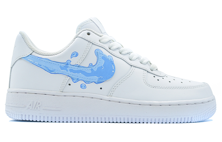 Shop 【定製球鞋】Nike Air Force 1 Low 玖製 空軍一號 冰淇淋海浪定製 鴛鴦勾 甜甜圈 馬卡龍 夏日限定 板鞋 女款 白