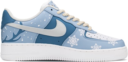 【訂製球鞋】 Nike Air Force 1 Low 冰雪限定 雪花鹿 特殊禮盒 低幫 板鞋 女款 藍 Order 【訂製球鞋】 Nike Air Force 1 Low 冰雪限定 雪花鹿 特殊禮盒 低幫 板鞋 女款 藍