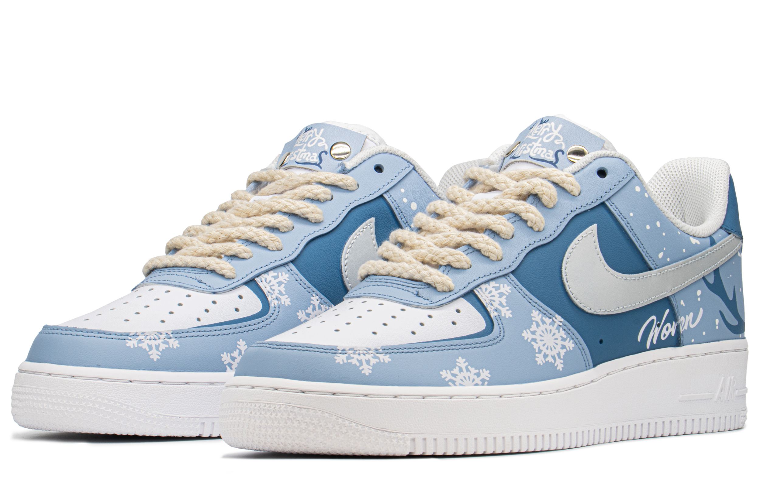 Lookbook (W) ナイキ AF1 ロー "氷雪トナカイブルー" (custom) DH2920-111(TeamA-AF女雪花鹿S-BOX)