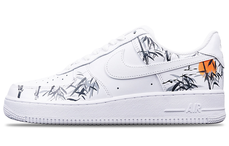 Buy (W) 【定制鞋款】耐克空军一号低帮'墨竹鹤' DD8959-100(TeamT-水墨竹林仙鹤S-BOX)