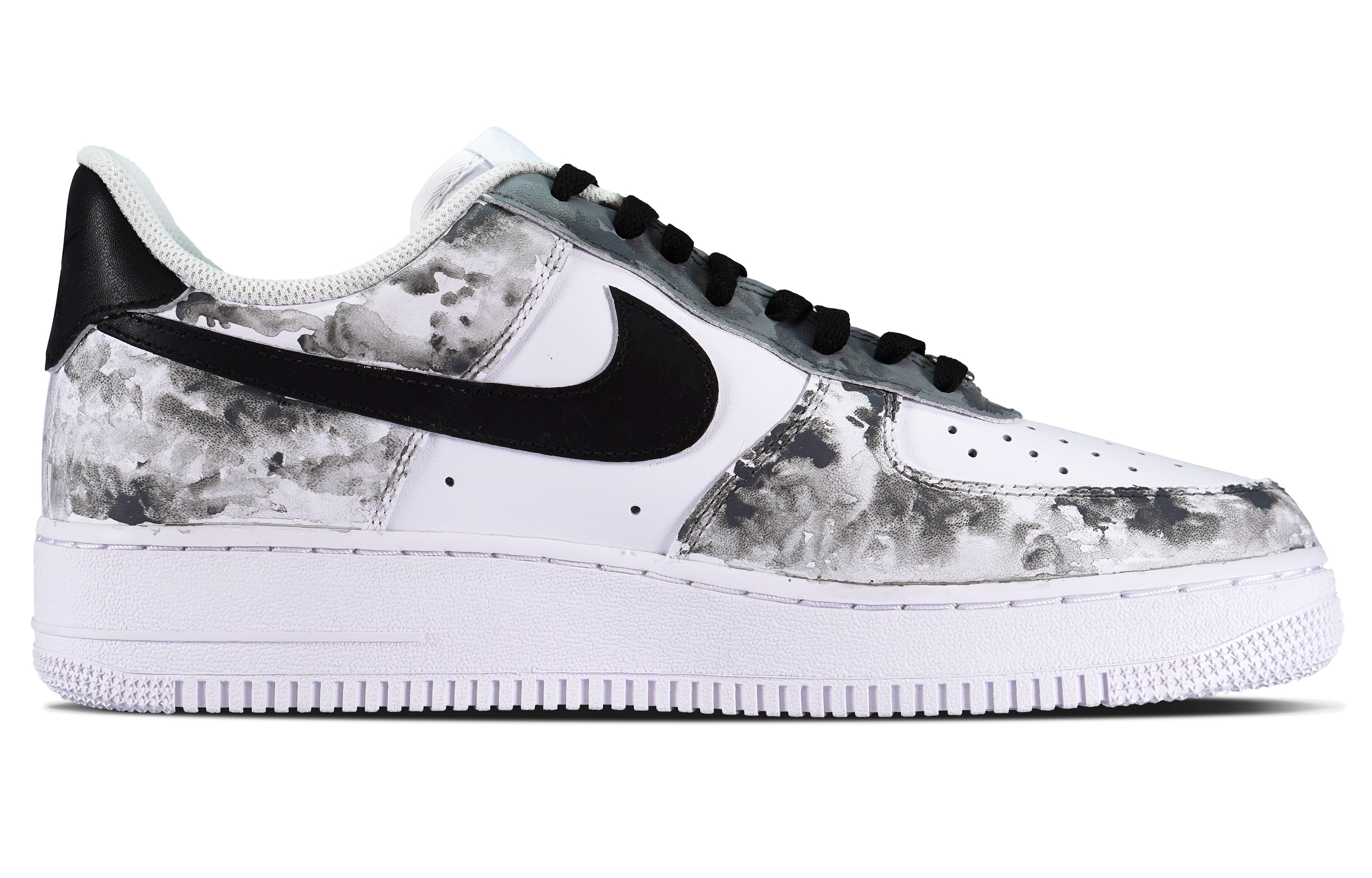 Order 【訂製球鞋】 Nike Air Force 1 低筒 清風梅蘭  水墨 國風 簡約  復古耐磨 板鞋 女款 黑白