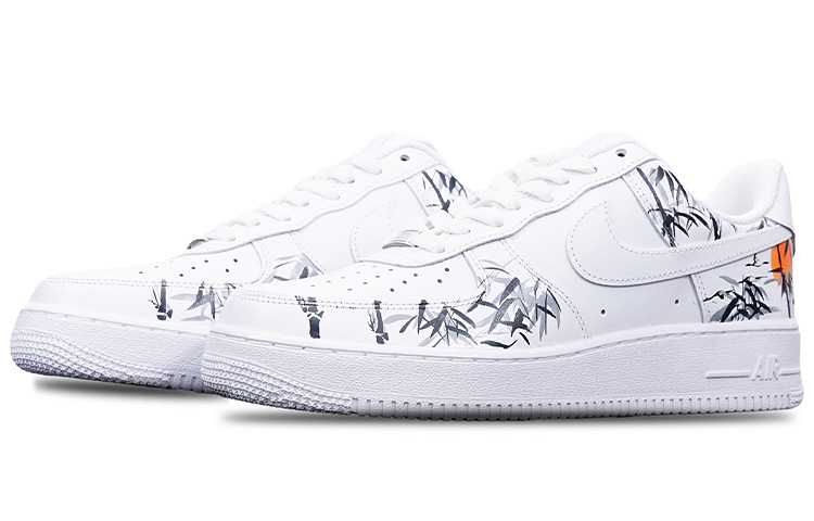 Lookbook (W) 【定制鞋款】耐克空军一号低帮'墨竹鹤' DD8959-100(TeamT-水墨竹林仙鹤S-BOX)