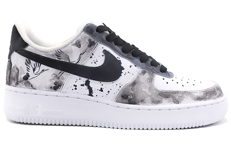 Order (W) [Zapatos Personalizados] Nike Air Force 1 Low 'Estilo Chino Tinta' DD8959-100(TeamM-女款中国风水墨黑白灰)
