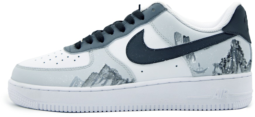 【定製球鞋】 Nike Air Force 1 Low 簡約 水墨漸變 清風煙雨 低筒 板鞋 女款 灰白 Buy 【定製球鞋】 Nike Air Force 1 Low 簡約 水墨漸變 清風煙雨 低筒 板鞋 女款 灰白