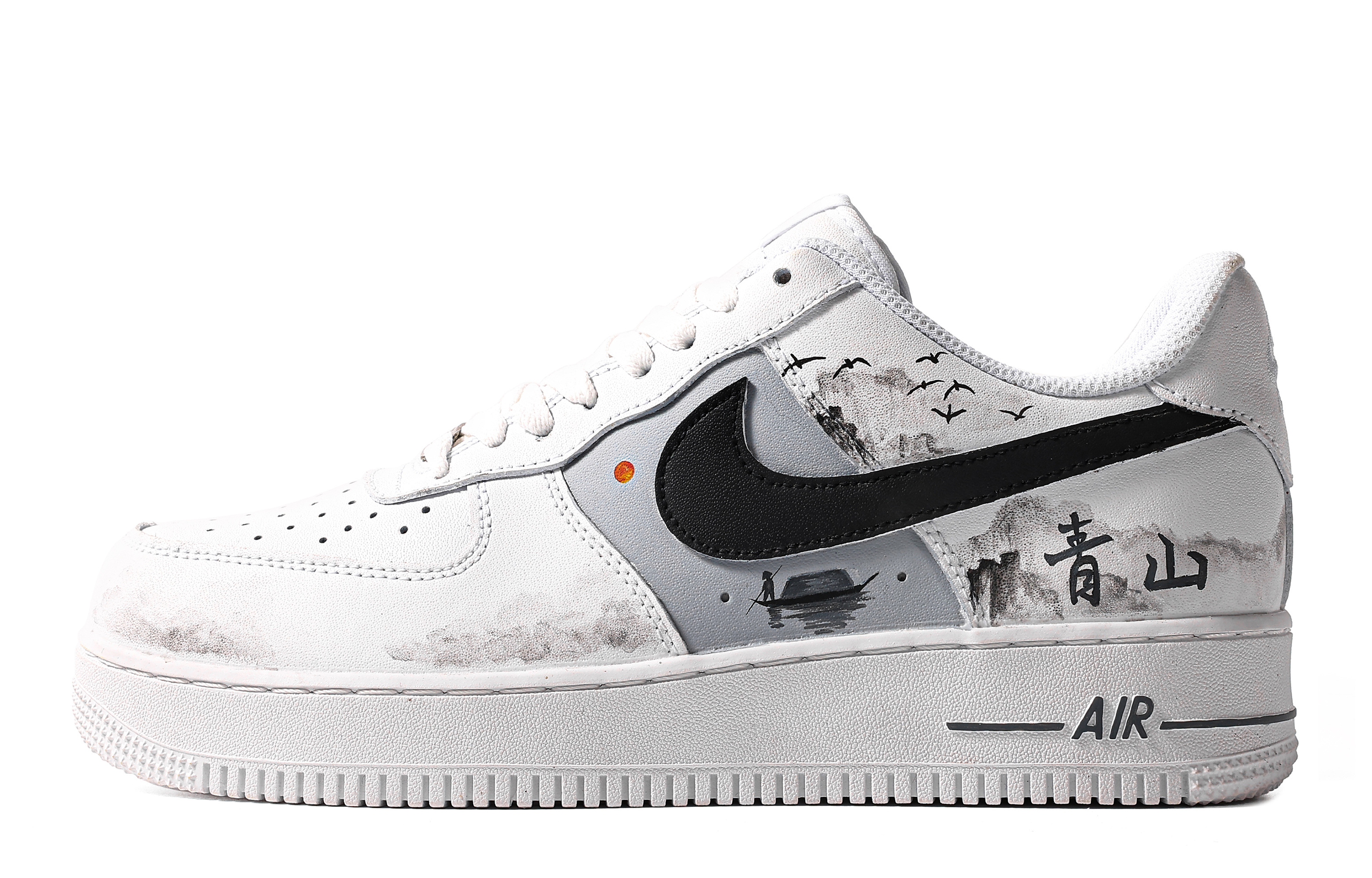 [Custom Shoes] (W) Nike Air Force 1 Low 'Ink Wash White-Grey'