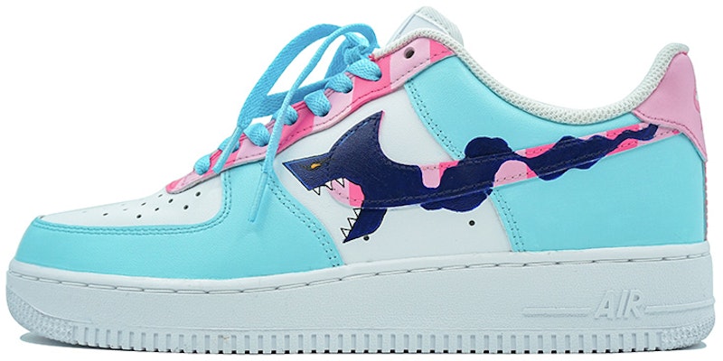 【定製球鞋】Nike Air Force 1 Low 空軍一號 K999 炫彩 鴛鴦鞋帶 塗鴉 改勾 低幫 板鞋 女款 藍綠 Buy 【定製球鞋】Nike Air Force 1 Low 空軍一號 K999 炫彩 鴛鴦鞋帶 塗鴉 改勾 低幫 板鞋 女款 藍綠