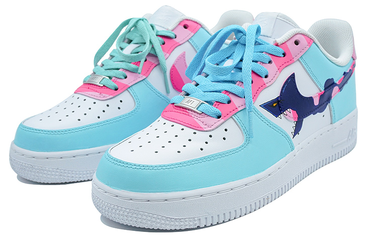 Lookbook (W) [Sepatu Kustom] Nike Air Force 1 Low 'K999 Graffiti dengan Tali Sepatu Warna-warni' DD8959-100(Team陆-炫彩涂鸦改钩)