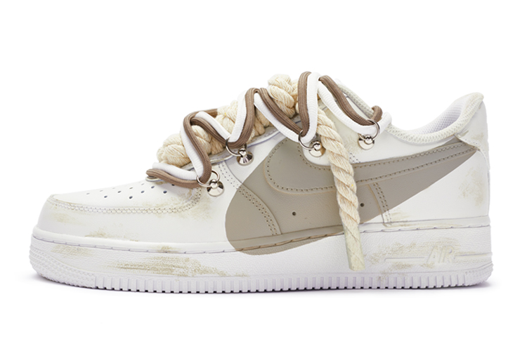 Buy (W) [Sepatu Custom] Nike Air Force 1 Low 'Khaki Putih Custom' DD8959-100(TeamR-女款''T10''卡其)
