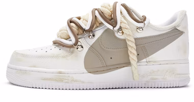 【定制球鞋】 Nike Air Force 1 Low T10 雙鞋帶 手繪噴繪 低幫 板鞋 女款 咖啡白 Buy 【定制球鞋】 Nike Air Force 1 Low T10 雙鞋帶 手繪噴繪 低幫 板鞋 女款 咖啡白