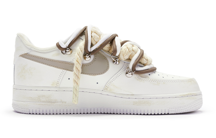 Order (W) [Sepatu Custom] Nike Air Force 1 Low 'Khaki Putih Custom' DD8959-100(TeamR-女款''T10''卡其)