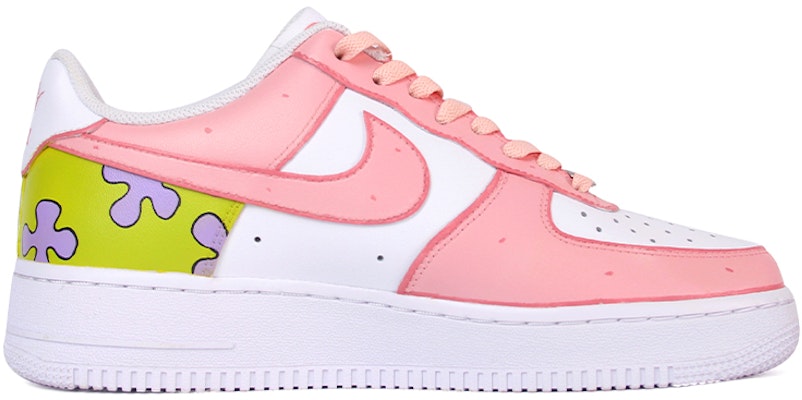 【訂製球鞋】 Nike Air Force 1 Low 空軍一號 兒童節 海綿寶寶派大星鴛鴦兒童節主題訂製 低幫 板鞋 女款 粉黃 Order 【訂製球鞋】 Nike Air Force 1 Low 空軍一號 兒童節 海綿寶寶派大星鴛鴦兒童節主題訂製 低幫 板鞋 女款 粉黃