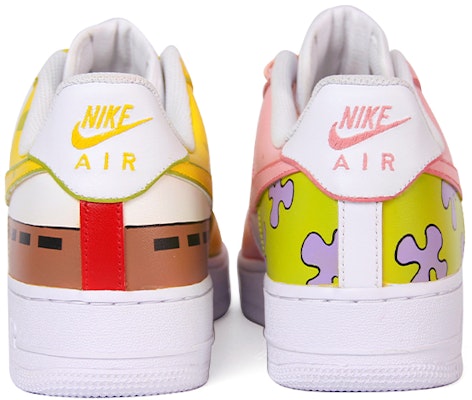 【訂製球鞋】 Nike Air Force 1 Low 空軍一號 兒童節 海綿寶寶派大星鴛鴦兒童節主題訂製 低幫 板鞋 女款 粉黃 Shop 【訂製球鞋】 Nike Air Force 1 Low 空軍一號 兒童節 海綿寶寶派大星鴛鴦兒童節主題訂製 低幫 板鞋 女款 粉黃