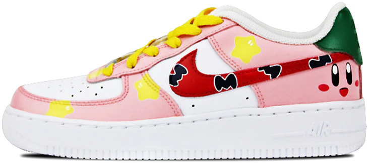 custom-shoes-women-nike-air-force-1-low-kirby-pink-yellow