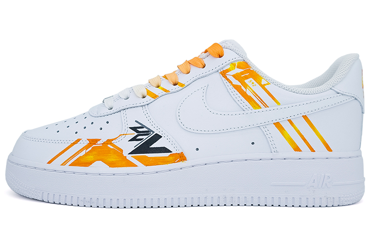 [Custom Shoes] (W) Nike Air Force 1 Low 'Lava Chip PCB White Orange'