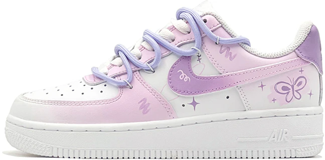 custom-shoes-women-nike-air-force-1-low-light-purple-butterfly