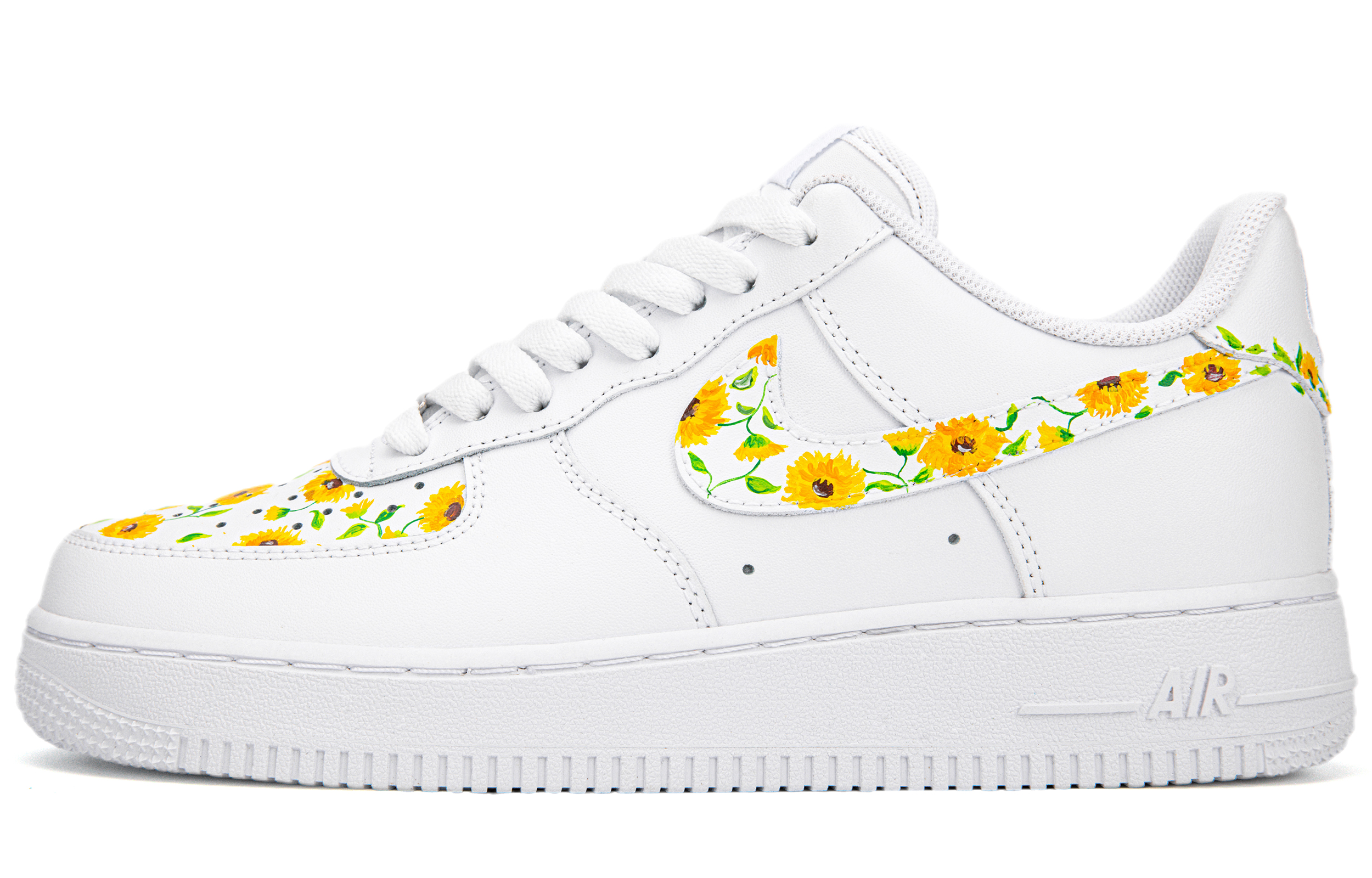 [Custom Shoes] (Women) Nike Air Force 1 Low 'Little Daisy White-Yellow-Green'
