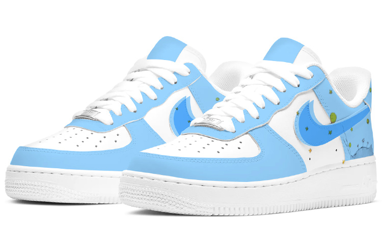 Order (W) [カスタムシューズ] (女性) ナイキ エアフォース1 ロー 'リトルプリンス青と白' 314192-117(TeamE-第五期女款小王子喷绘蓝白)