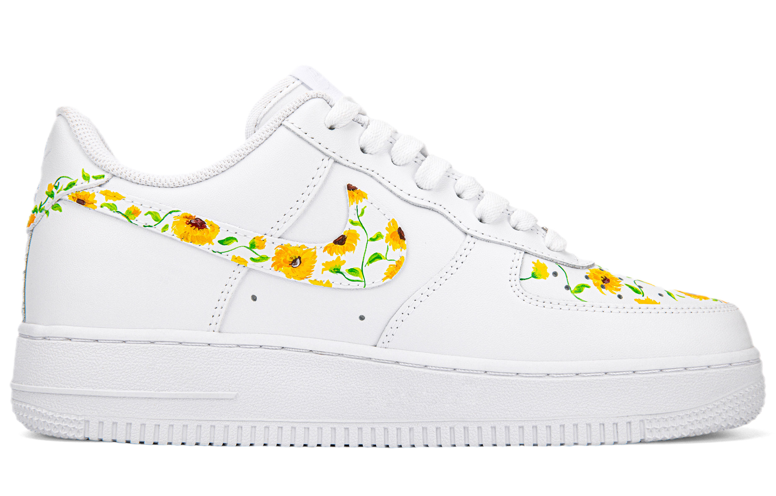 Order 【訂製球鞋】 Nike Air Force 1 Low 空軍一號 小菊花 夏季花卉系列 少女風 高筒 板鞋 女款 白黃綠