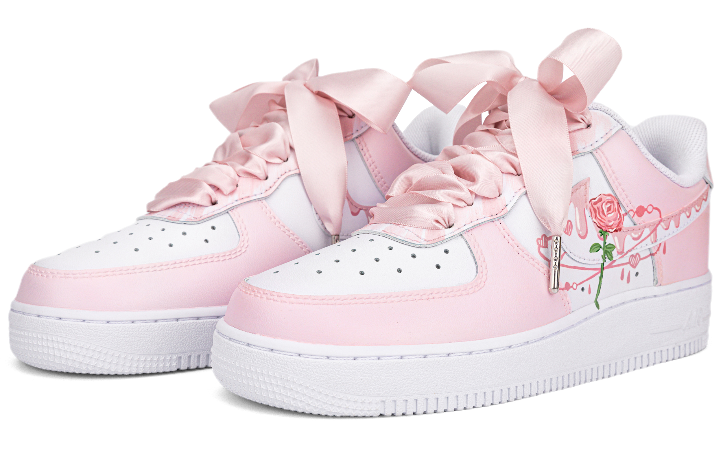 Lookbook (W) [Kasut Custom] Nike Air Force 1 Rendah 'Putera Kecil Merah Jambu Mawar' DD8959-100(Team18-粉色玫瑰)