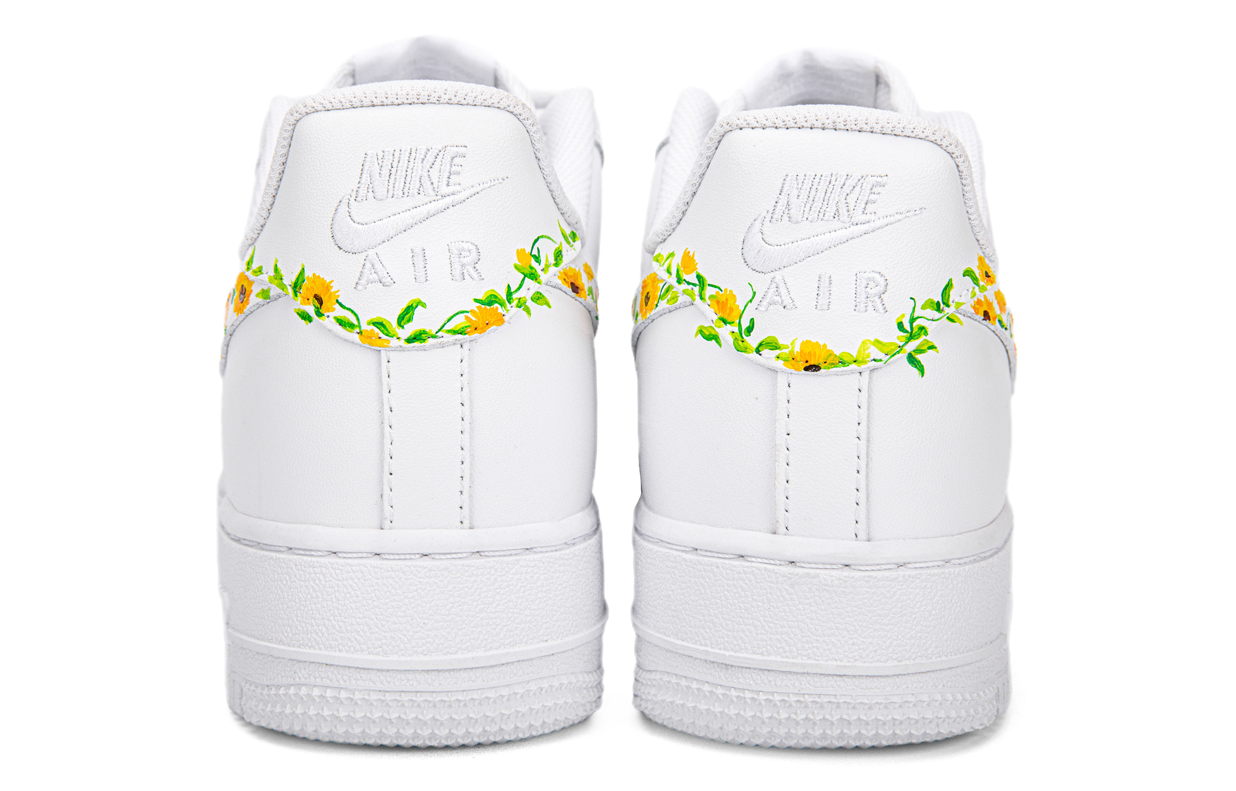 Shop 【訂製球鞋】 Nike Air Force 1 Low 空軍一號 小菊花 夏季花卉系列 少女風 高筒 板鞋 女款 白黃綠