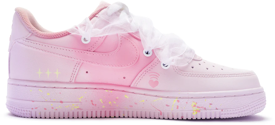【定制球鞋】Nike Air Force 1 Low 戀愛告急 特殊鞋盒 緞帶解構鞋帶 愛心頻率 低幫 板鞋 女款 粉白 Order 【定制球鞋】Nike Air Force 1 Low 戀愛告急 特殊鞋盒 緞帶解構鞋帶 愛心頻率 低幫 板鞋 女款 粉白