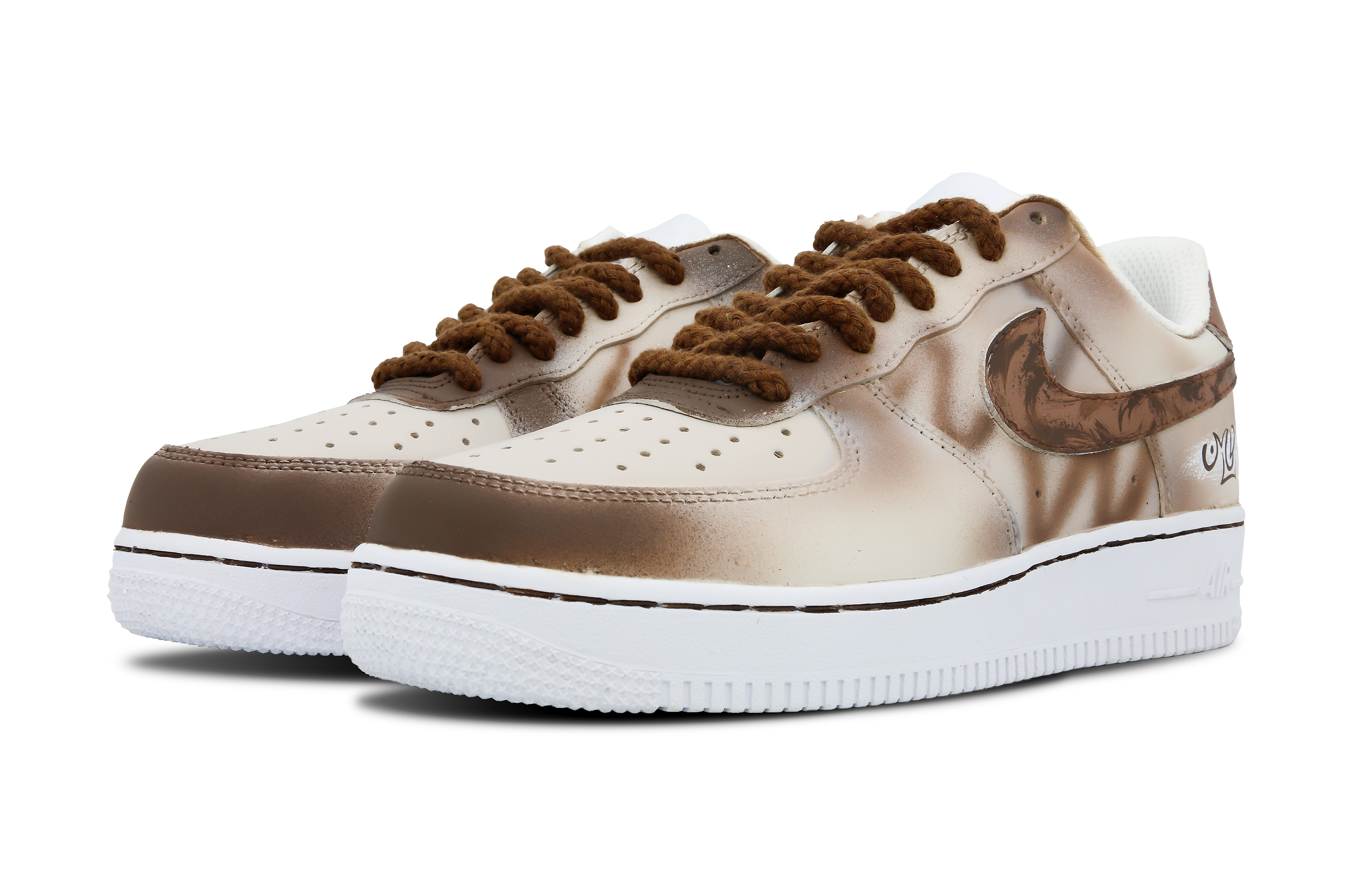 Lookbook 【訂製球鞋】Nike Air Force 1 Low 美拉德拿鐵 美拉德 漸變 復古 防滑 低筒 板鞋 女款 棕杏