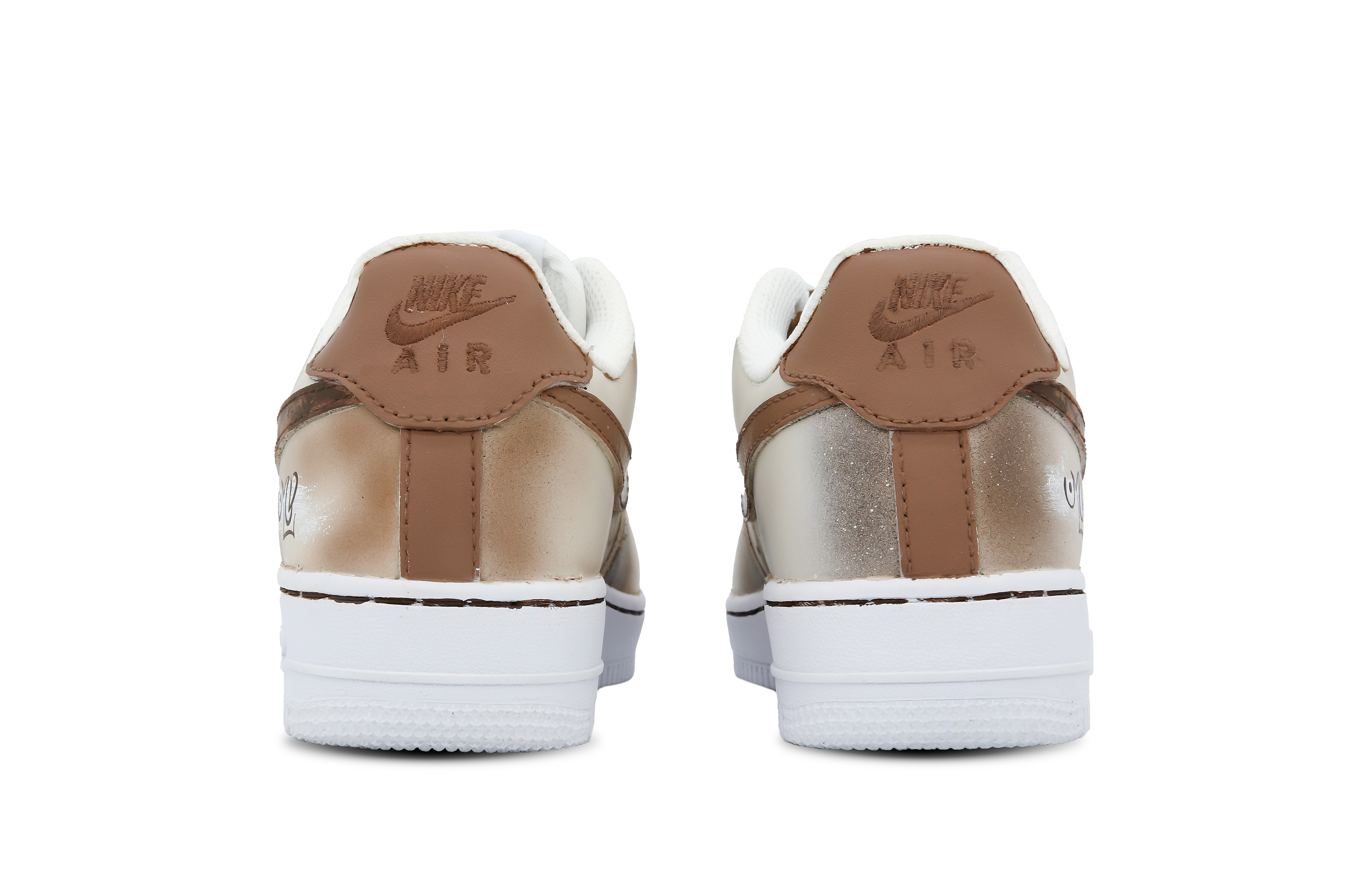 Shop 【訂製球鞋】Nike Air Force 1 Low 美拉德拿鐵 美拉德 漸變 復古 防滑 低筒 板鞋 女款 棕杏