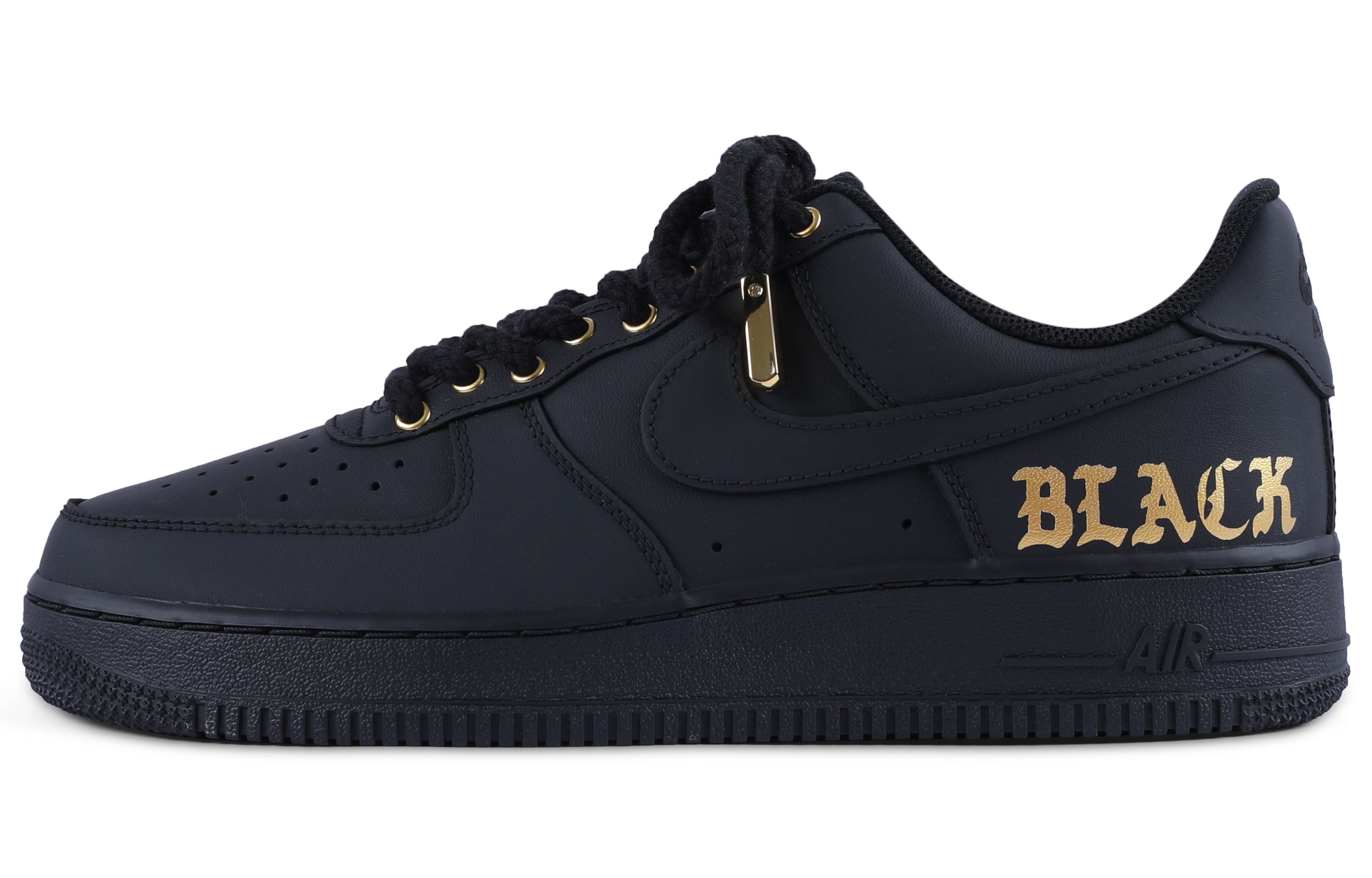 Buy (W) Zapatillas Nike Air Force 1 Low 'Negro Mate Oro Señor Oscuro' DD8959-001(TEAM55-哑光纯黑金)