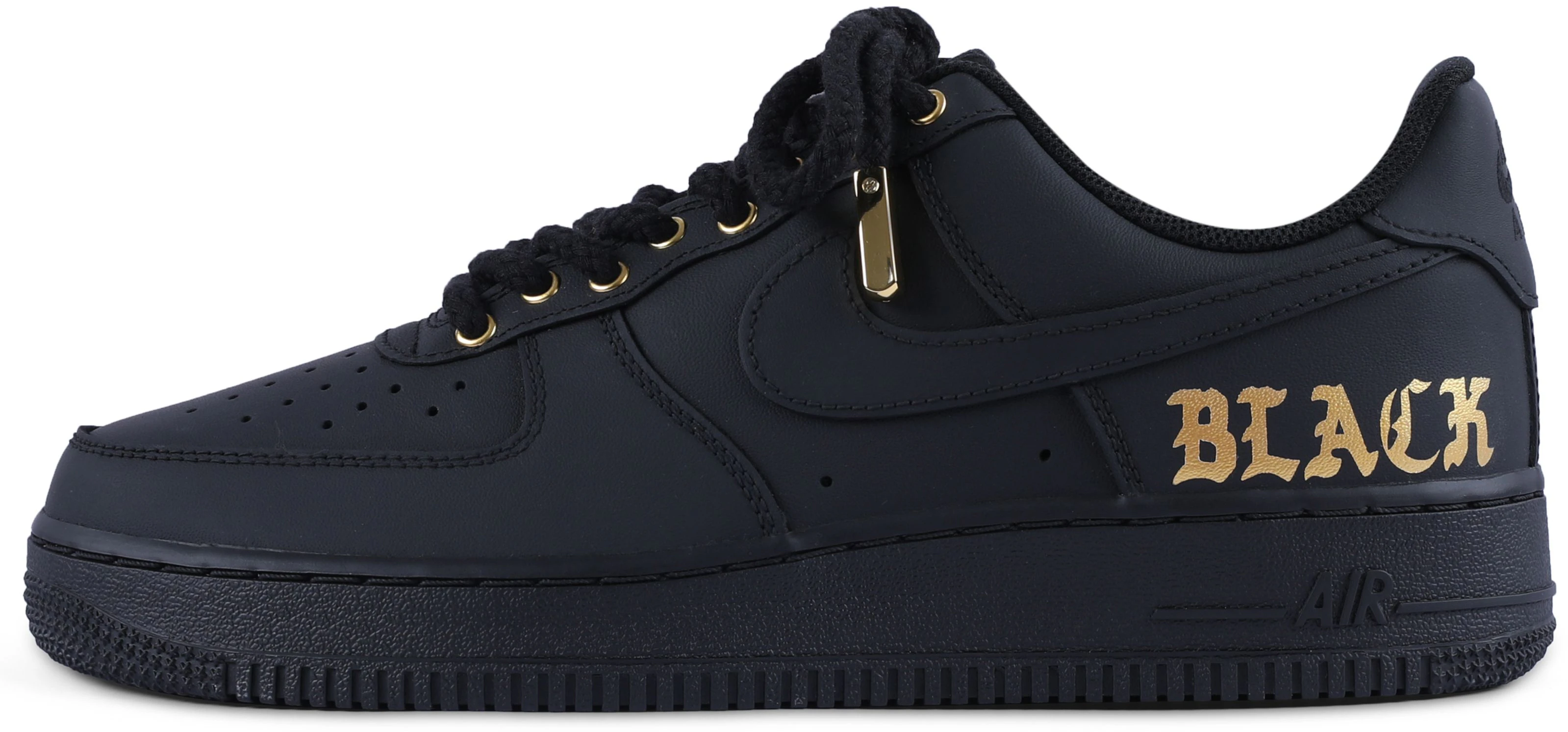 custom-shoes-women-nike-air-force-1-low-matte-black-gold-dark-lord