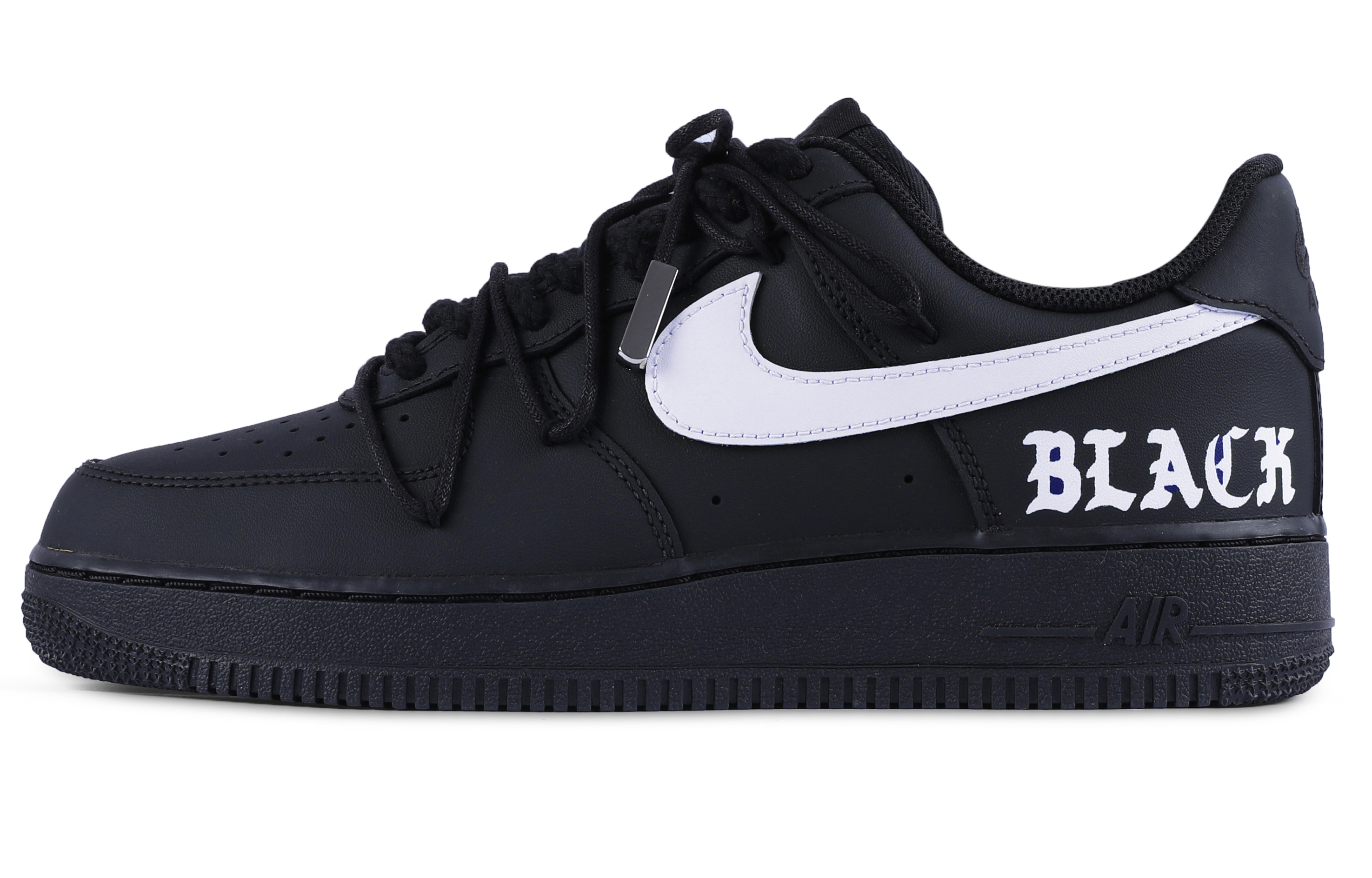 Buy (W) [Zapatos Personalizados] Nike Air Force 1 Low 'Negro Mate Blanco' DD8959-001(Team55-哑光黑白贰)